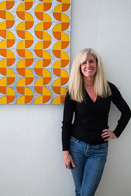Paula Gibbs, Palm Springs artist. She creates abstract metal wall art and mid-century modern wall