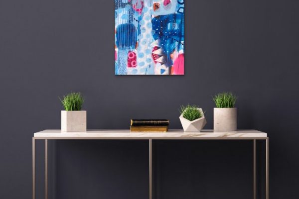 Blue Abstract Painting by Paula Gibbs
