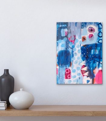 Blue Abstract Painting by Paula Gibbs