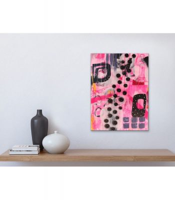 Pink abstract painting by Paula Gibbs