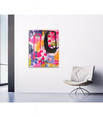 Colorful abstract painting by Paula Gibbs