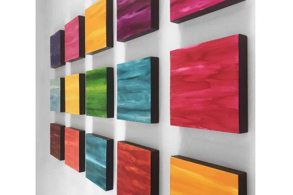 Large Colorful Wall Sculpture by Paula Gibbs