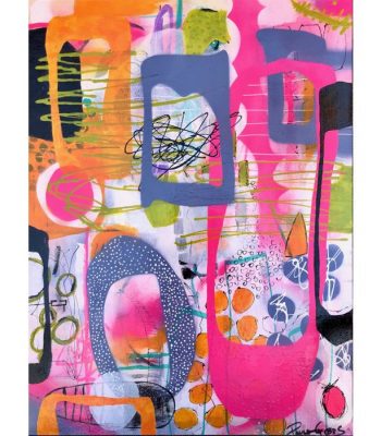 Pink Abstract Paintings by Paula Gibbs "Pizzazz"