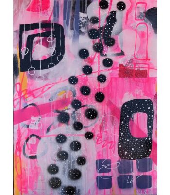 Colorful Abstract Painting, Mambo in Pink, by Paula Gibbs
