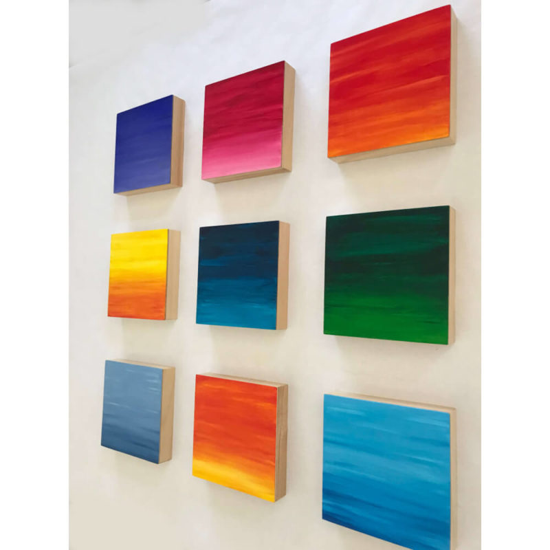 Colorful Art Wood Panels by Paula Gibbs
