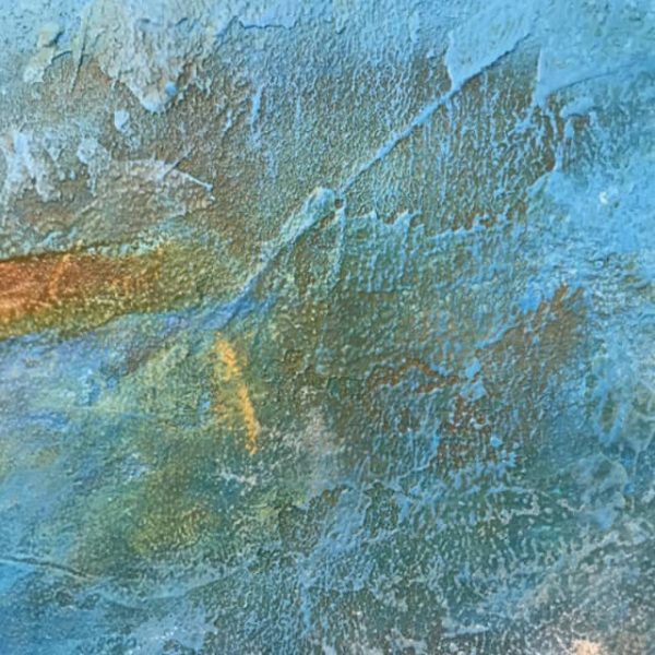 Blue textured abstract painting.