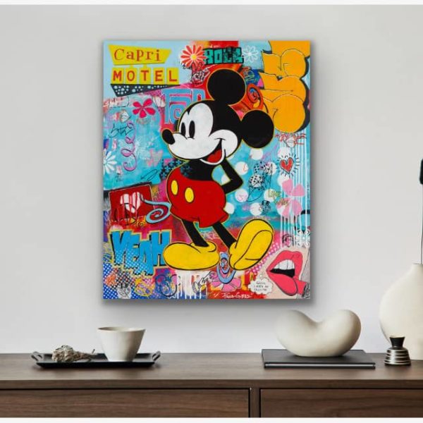 Mickey at Capri Motel pop art by Paula Gibbs.