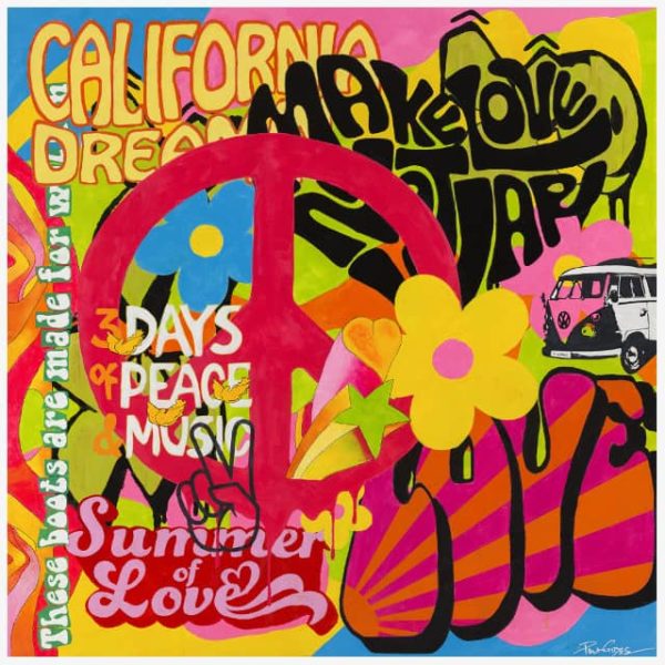 Pop art, 1960's themed, by Paula Gibbs, titled California Dreamin'.